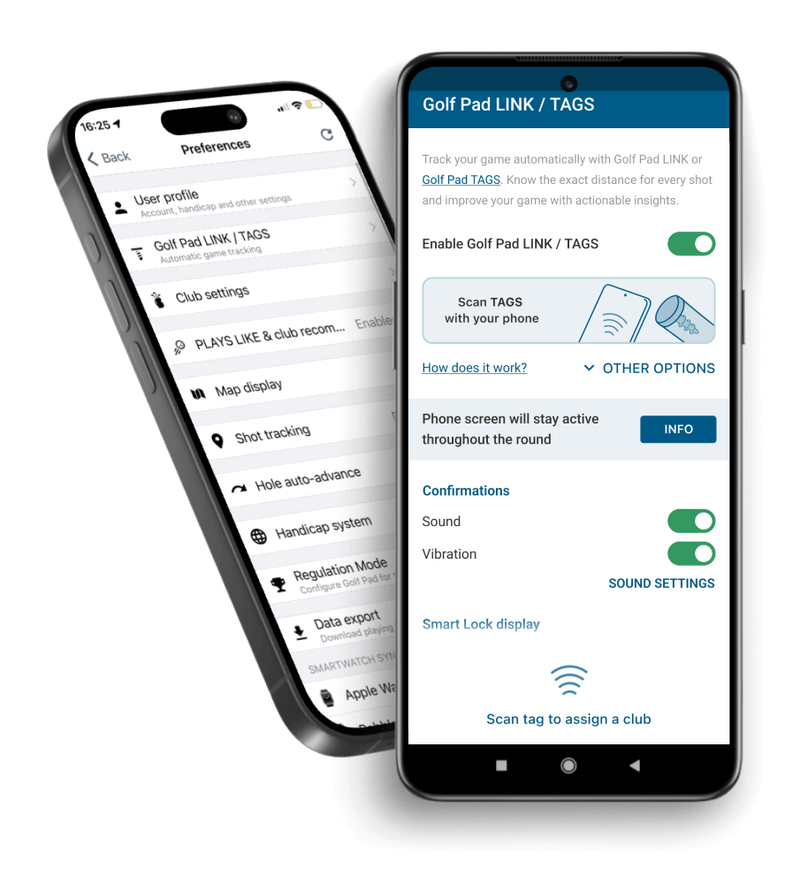 Golf Pad Tags Powered by Golf Pad GPS